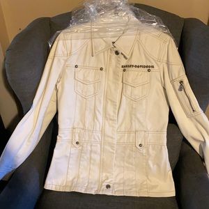 Harley Davidson off white denim jacket